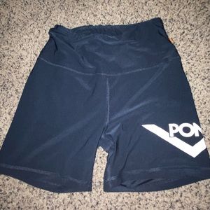 Navy Blue Pony Biker Shorts